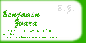 benjamin zvara business card